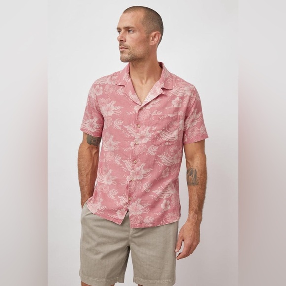 NWT - Rails Waimea Floral Short Sleeve Camp Shirt in Lava Lava Rose - Size L - Picture 2 of 7